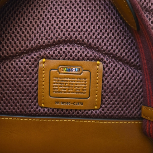 Coach Small Backpack  In Rainbow Signature Canvas - Picture 10 of 15